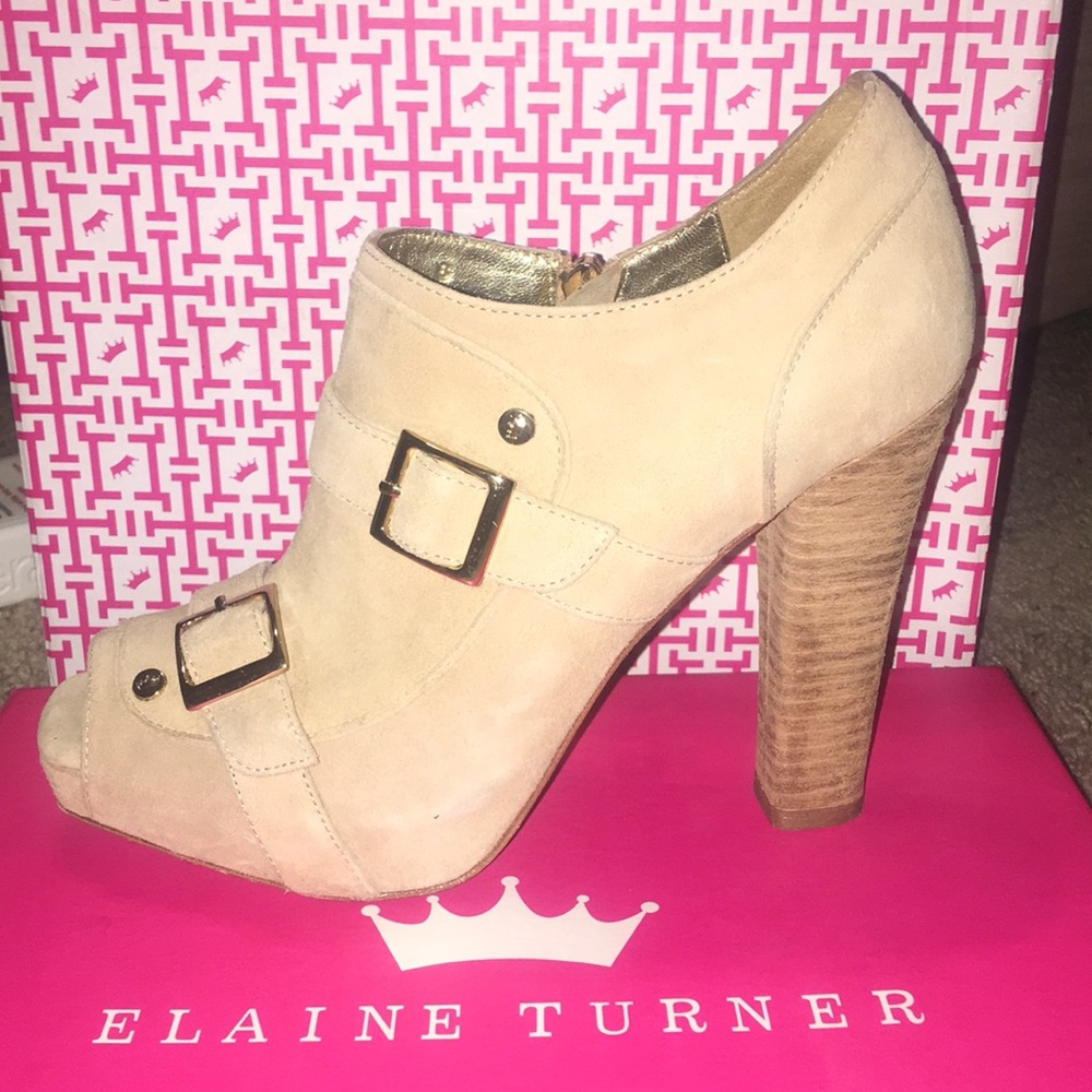 Nude Suede Elaine Turner Booties